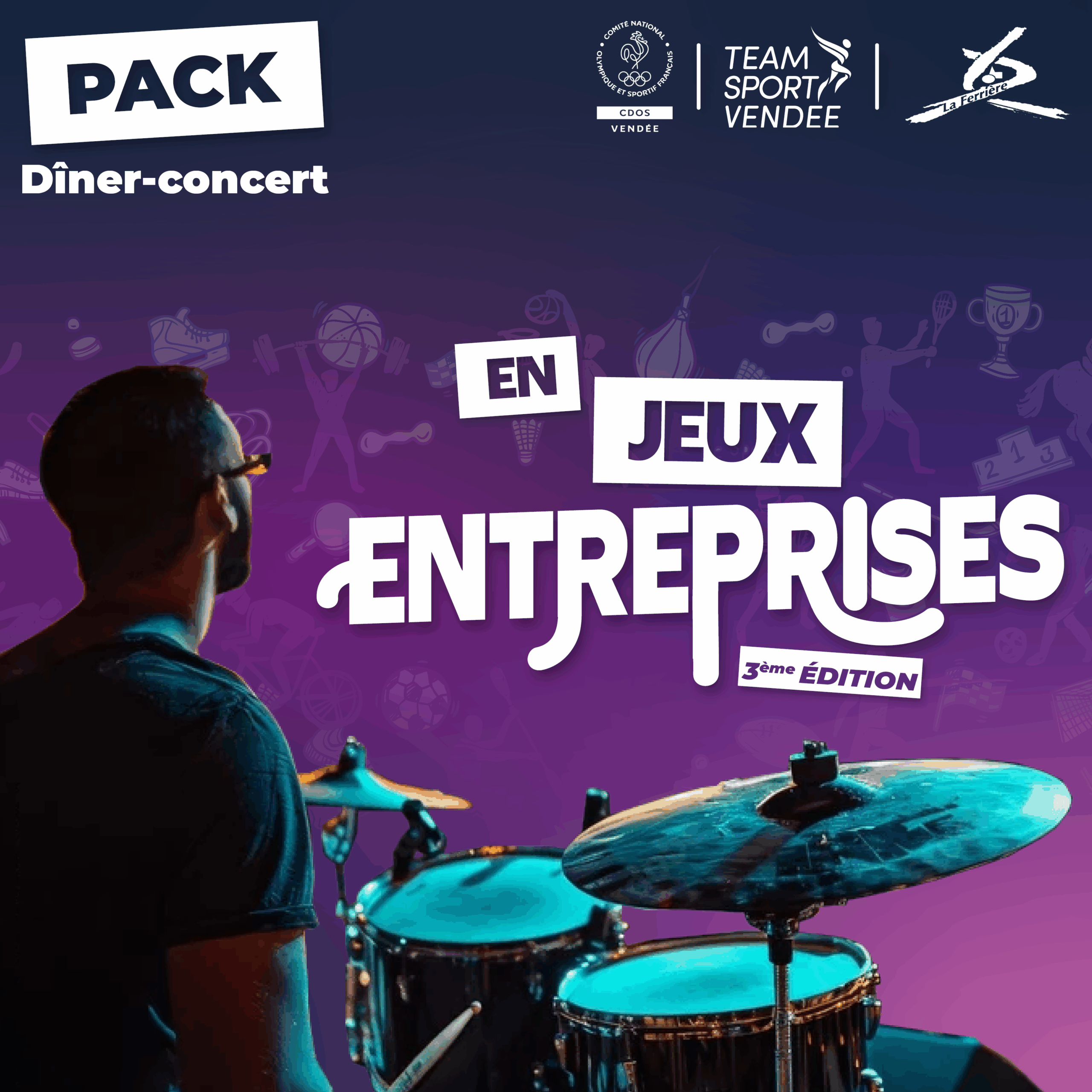 Pack B – « En Jeux Entreprises » - Dîner – Concert (le vendredi 5 juin 2026 dès 19h00)